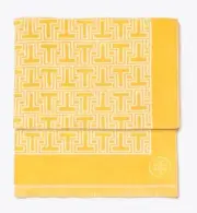 Tory Burch T Tile Towel Reversible Yellow 40x70 (New & Sealed)