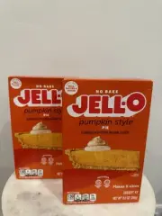 Jell-O No Bake Pumpkin Style Pie Dessert Kit with Filling Mix-Crust Mix LOT OF 2