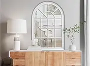 White Hampton's Window Style Large Arch Mirror
