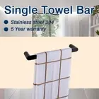 Matt Black 300mm Hand Towel Rail Ring Rack Holder Wall Hanger Bathroom SS304