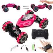 Remote Hand Control Watch Gesture Sensor Twist Car Toy USB Charging Car- Red
