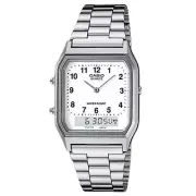 Casio Unisex Stainless Steel Band Digital Analogue Wrist Watch AQ-230A-7B