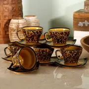 Mughal Handpainted Cups and Saucer Set