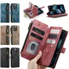 For iPhone 16 Pro Max 15 Caseme Double Wallet Flip Zipper Card Holder Phone Case