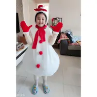 在飛比找蝦皮購物優惠-耶誕造型服飾 兒童耶誕雪人舞蹈凸肚雪人表演元旦雪娃娃表演服雪