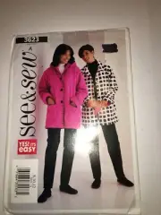 WOMENS UNCUT SEE & SEW 3623 Sewing Pattern FLEECE JACKET BLAZER SIZE 8 10 12