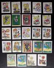 BIG COLOR LOT OF 24 CARDS SUPERMAN ZORRO DISNEY 80s BRAZIL MEGA RARE