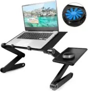 3th Generation Upgraded Laptop Table, Adjustable & Bed &Cooling fun Mouse Pad