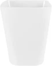 Cabilock Small Trash Can, Plastic Square Garbage Can 11.7 Inch Slim Bathroom Waste Basket Simple Trash Bin Container for Office Bedroom Home Kids Rooms White