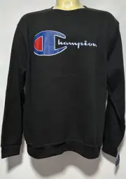 MENs CHAMPION Athleticwear REVERSE WEAVE big LOGO SWEATSHIRT BLACK sz 2XL Men's