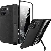 NINKI Compatible for Google Pixel 9 Pro Fold Case with Built-in Screen Protector,Hinge Protection Case with Invisible Bracket Shockproof Anti-Fall Case for Google Pixel 9 Pro Fold Black