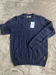 Ben Sherman NWT Men’s Lambswool Classic Navy Sweater Size M