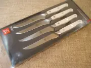 Zwilling J.A. Henckels Pro White Handle 4 piece Steak Knife Set - 38539-004, NIB