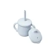 My Pure Silicone Baby/Toddler 3-in-1 Sippy Drinking Cup Set Baby Blue 6M+