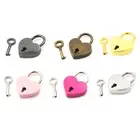Mini Padlock Love Heart Shape Padlock Tiny Luggage Bag Case Lock With Key '3c