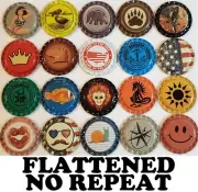 50 FLATTENED Bottle Caps (((NO REPEATS))) Beer Bottle Crown Caps for Crafts Flat