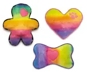 Big Rainbow Dog Toys Soft Squeak Play Pride Style for Medium to Large Poochies
