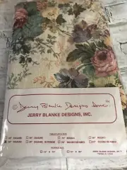 Retired! Jerry Blanke Designs inc Cabbage Roses Tapestry Tablecloth 52"x52" USA