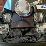 Whiskey Decanter Sets Globe Decanter for Alcohol – Large Etched Globe