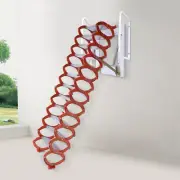 12 Steps Attic Extension Loft Ladder Stair Folding Pull Down Stair Wall-mounted