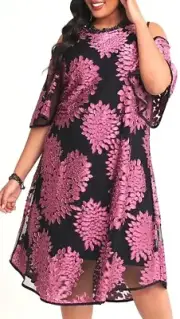TS TAKING SHAPE plus size M / 20 Wild Rose Dress sheer fully lined NWT rrp$170!