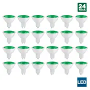 Sunlite MR16 Green LED Bulb, 12 Volt, 3W, GU5.3 Base, 25W Equivalent (24 Pack)