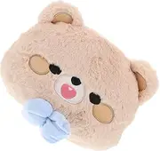 Elegant Car Seat Pillow Bear Embroidery Soft Travel Pillow for Neck Support Plush Headrest Pillow Multi-use Lumbar Pillow