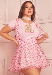 [Sugar Thrillz] Plus Love Surrounds Me Pinafore Skirt