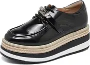 [TOSOFT] Spring Ladies Wedge Platform Loafer Shoes Comfort High Heels Chunky Sneakers Office Mule Shoes for Women's Oxfords