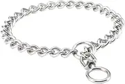 1 Pcs Dog Chain Collars 304 Stainless Steel Metal Chew Proof Dog Necklace 360 Degree Rotation Head Anti Winding Dog Leash Extension Lead for Small Medium Large Dogs Training and Walking (4.0mmx60cm)