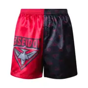 Essendon Bombers Official AFL Team Logo Summer Boxer Shorts Satin Pyjamas Adult