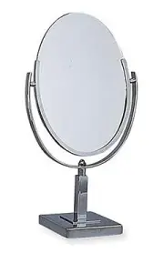 SSWBasics Sleek Oval Tilting Small Mirror for Desk, Stylish Countertop Vanity