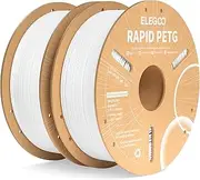 ELEGOO Rapid PETG 3D Printer Filament 1.75mm White 2KG, High Speed 30-600mm/s 3D Printing Filament Dimensional Accuracy +/- 0.02 mm, 2 Pack 1kg Cardboard Spool (2.2lbs) for Most FDM 3D Printers