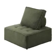 Oikiture 1PC Modular Sofa Lounge Chair Sherpa Green