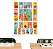 Alphabet Chart - Classroom Alphabet Posters Playroom Decor - Self-Adhesive Educational Toy Interactive Bulletin Wall Decor for Homeschool, Classroom & Kids Room