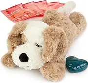 Lucky Paws® UK Puppy Comforter - Heartbeat Toy for Separation Anxiety - Calming Dog Toy (Fudge, Brown/White)