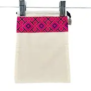 Tory Burch Designer Pink Black Geometric Print Drawstring Pouch Dust Bag