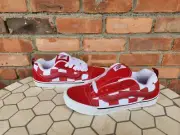 Sz 8.5 Vans Knu Skool Red White Mega Check Checkerboard Sneakers Men Old