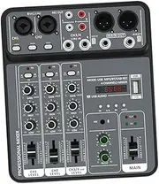STARTIST DJ Audio Mixer Mixing Sound Board W/Digital Display Screen 48V Power Sound Console System Sounds Mixer Board for Home Party