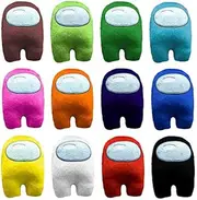 12 pcs Among Us Plush Soft Stuffed Toy Doll Game Figure Plushie Kids Toys with Music Kawaii Stuffed Doll Cute Red Small Among Us Plushie