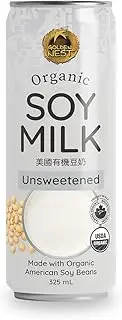 Golden Nest Organic Soy Milk | Ready to Drink Traditional Asian Recipe Soy Milk | All Natural High Protein No Preservatives | No GMO | No added sugar | Can (Pack of 12) - Unsweetened