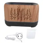 AU (US Plug)Humidifier 200ml Diffuser Wood Grain Flame Pattern Light Low N
