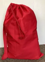 Lot Of 10 Red 19" x 27" Burlap Large Sack Satchel Drawstring Reuseable Gift Bag