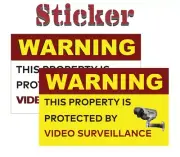 Video surveillance sticker , Warning Camera sticker , Warning Camera sign cctv