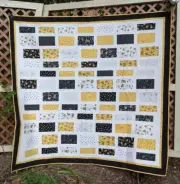 Honeybee, Beehive Quilt, Handmade, Adult, Child, Black, Yellow, White