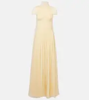 [McQueen] McQueen Pleated silk chiffon gown AU 6 yellow