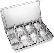Seasoning Container Set Condiment Jars 8 Grids Stainless Steel Spice Salt Sugar