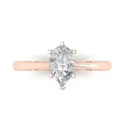 1 ct Pear Cut Sapphire Wedding Bridal Promise engagement Ring 14k Rose Gold