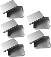 SUPVOX 5 Pcs Rectangular Tinplate Storage Tins Chic Candy Containers Lightweight Jewelry Cases Versatile Organizers for Cards Lighters Items Elegant Design for Everyday Use
