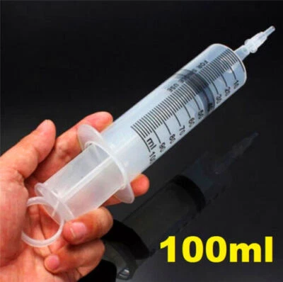 2pcs 100ml Large Plastic Measuring Syringe For Labs Hydroponic Pet Cubs Feeding